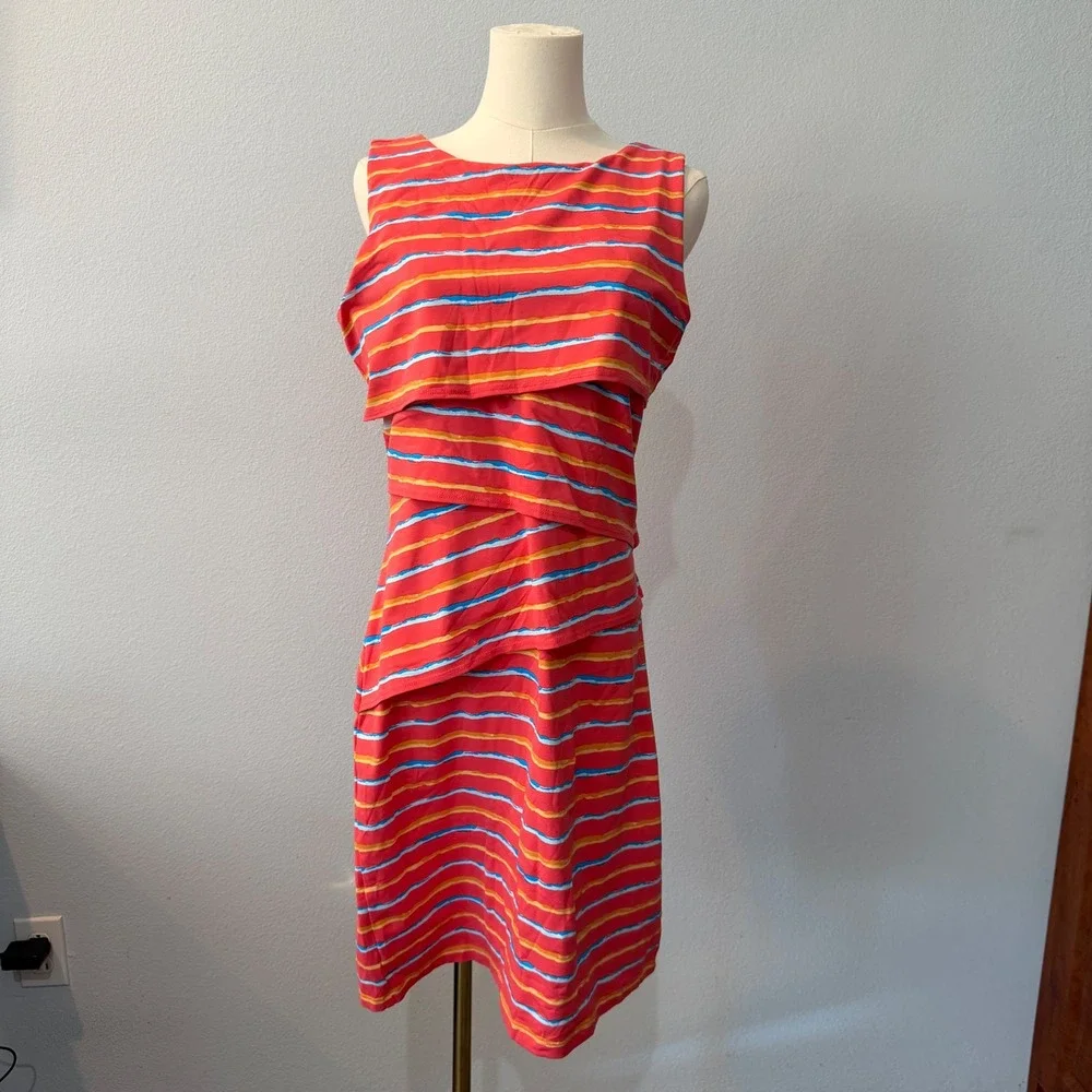 NEW J McLaughlin Nicola Catalina Cloth Tiered Mini Dress Coastal Resort Medium